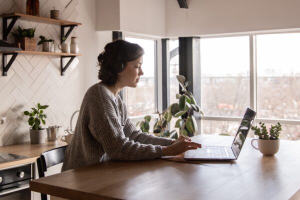 Woman working from home
